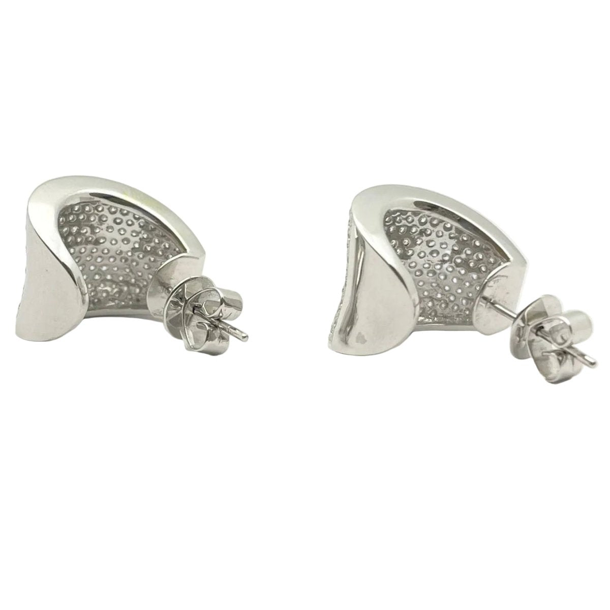 Boucles d'oreilles Puces en or blanc et diamants - Castafiore