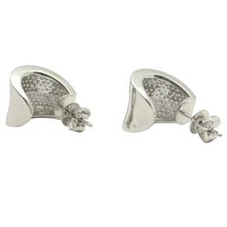 Boucles d'oreilles Puces en or blanc et diamants - Castafiore