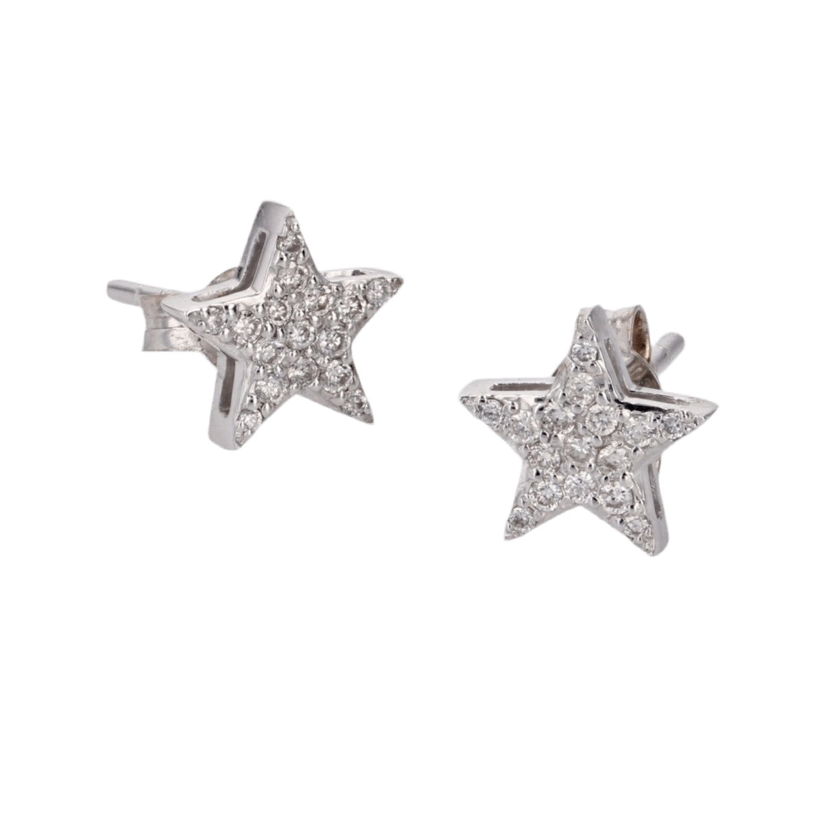 Boucles d'oreilles Puces en or blanc et diamants - Castafiore