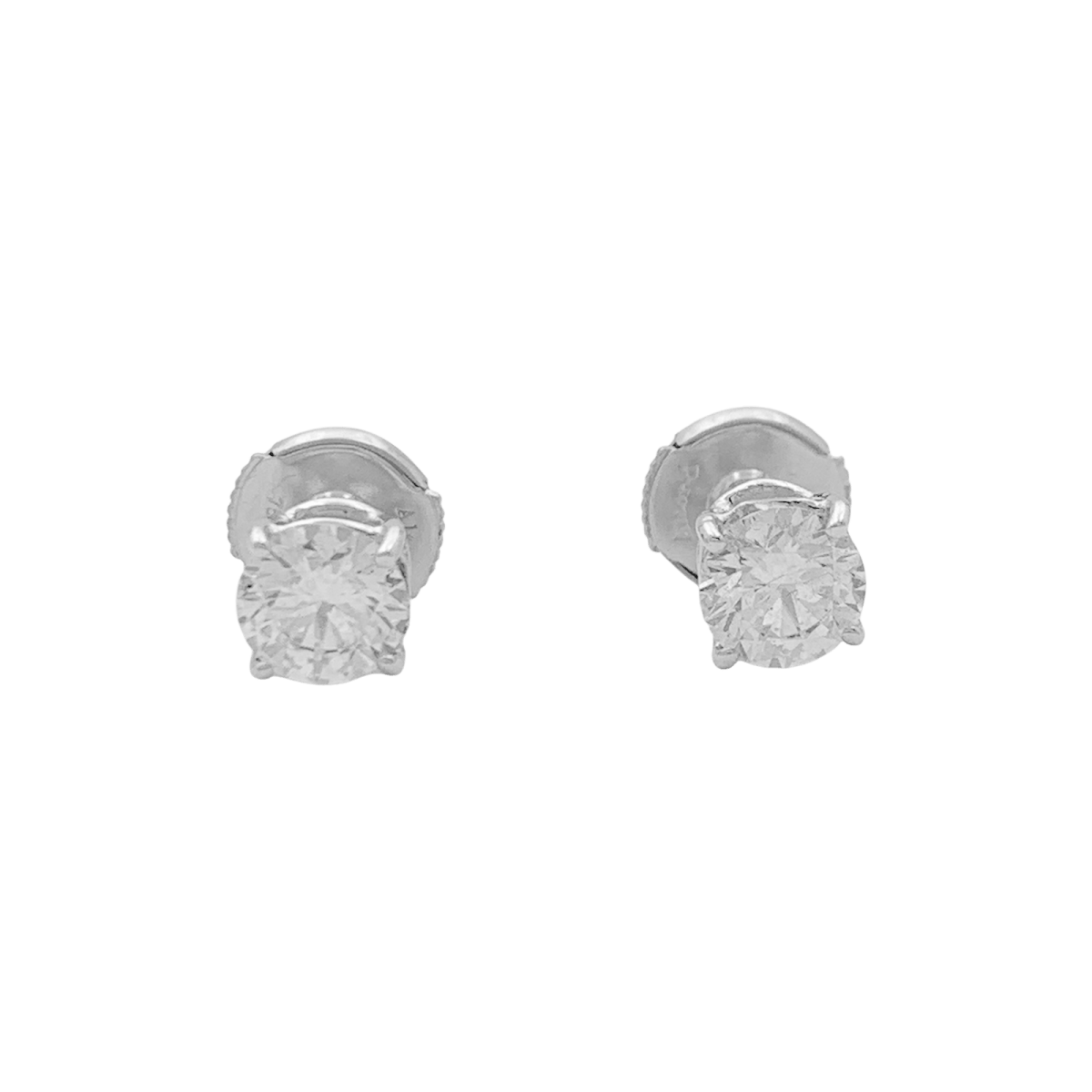 Boucles d'oreilles Puces en or blanc et diamants - Castafiore