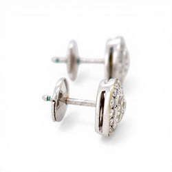 Boucles d'oreilles Puces en or blanc et diamants - Castafiore