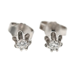 Boucles d'oreilles Puces en or blanc et diamants - Castafiore