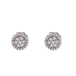 Boucles d'oreilles Puces en or blanc et diamants - Castafiore