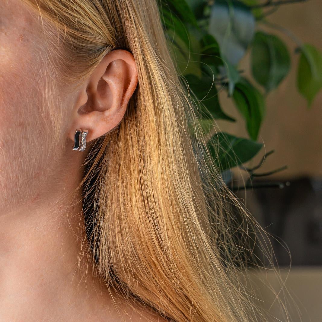 Boucles d'oreilles Puces en or blanc et diamants - Castafiore