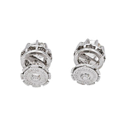 Boucles d'oreilles Puces en or blanc et diamants - Castafiore
