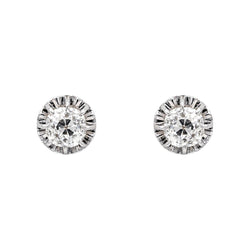 Boucles d'oreilles Puces en or blanc et diamants - Castafiore