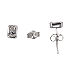 Boucles d'oreilles Puces en or blanc et diamants - Castafiore