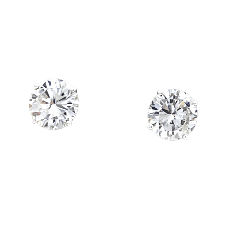 Boucles d'oreilles Puces en or blanc et diamants - Castafiore