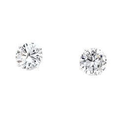 Boucles d'oreilles Puces en or blanc et diamants - Castafiore