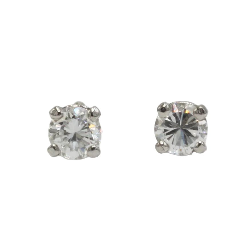Boucles d'oreilles Puces en or blanc et diamants - Castafiore