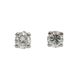 Boucles d'oreilles Puces en or blanc et diamants - Castafiore