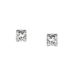 Boucles d'oreilles Puces en or blanc et diamants - Castafiore
