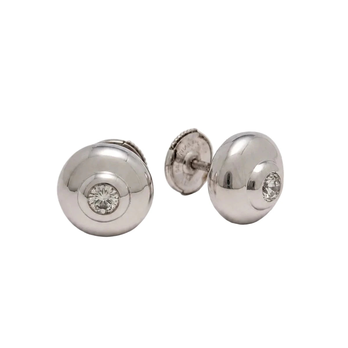 Boucles d’oreilles Puces en or blanc et diamants - Castafiore