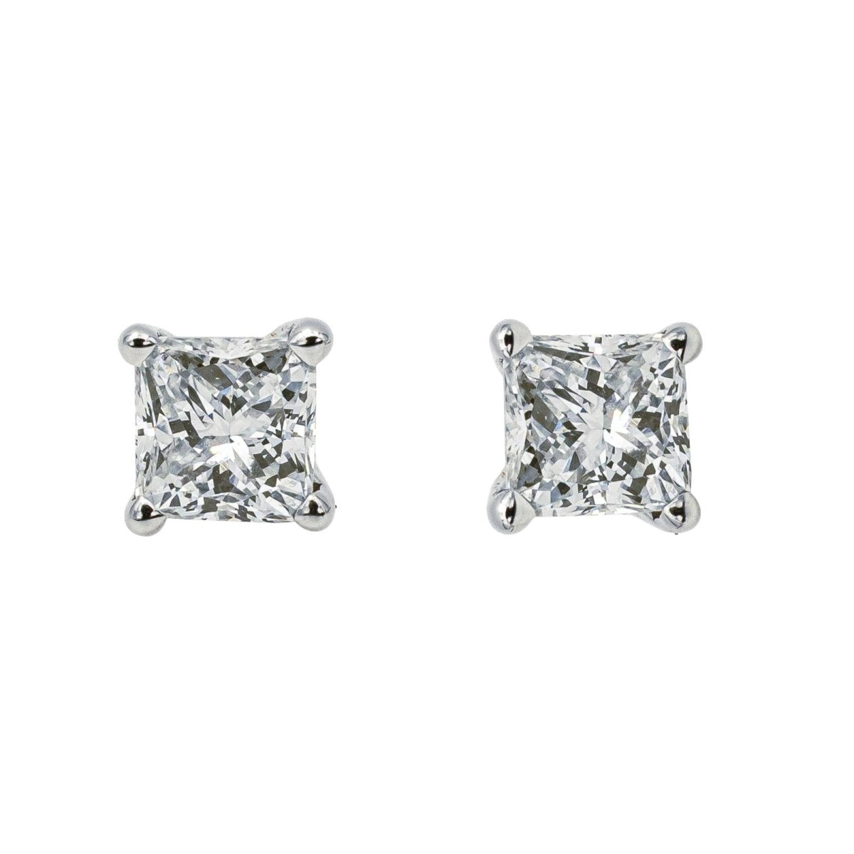 Boucles d'oreilles Puces en or blanc et diamants - Castafiore