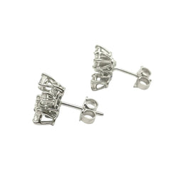 Boucles d'oreilles Puces en or blanc et diamants - Castafiore