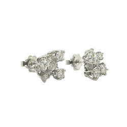 Boucles d'oreilles Puces en or blanc et diamants - Castafiore