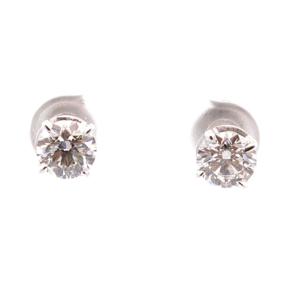 Boucles d'oreilles Puces en or blanc et diamants - Castafiore
