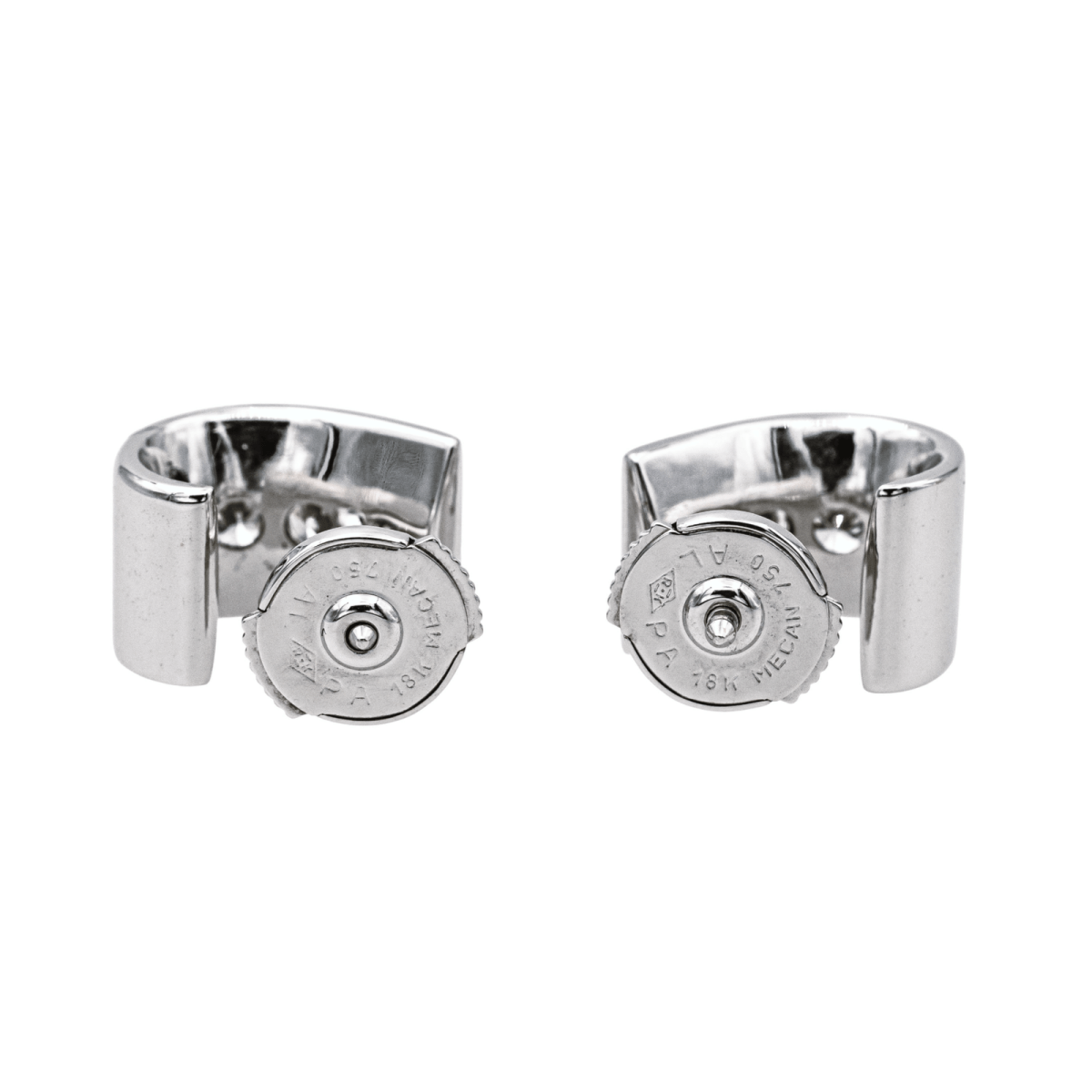 Boucles d'oreilles Puces en or blanc et diamants - Castafiore