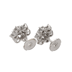 Boucles d'oreilles Puces en or blanc et diamants - Castafiore