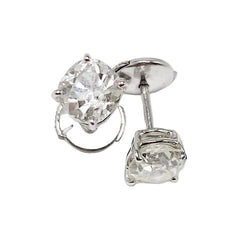 Boucles d'oreilles Puces en or blanc et diamants - Castafiore
