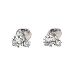 Boucles d'oreilles Puces en or blanc et diamants - Castafiore