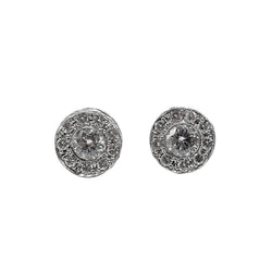 Boucles d'oreilles Puces en or blanc et diamants - Castafiore