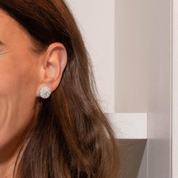 Boucles d'oreilles Puces en or blanc et diamants - Castafiore