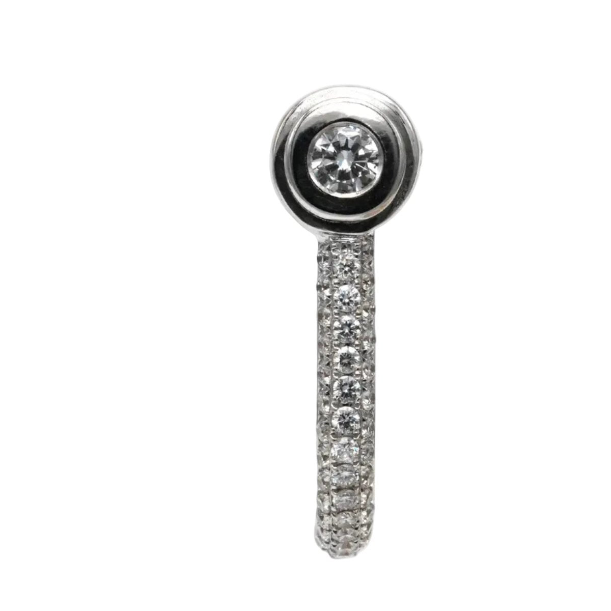 Boucles d'oreilles Puces en or blanc et diamants - Castafiore