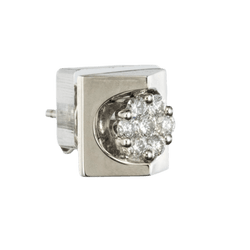 Boucles d'oreilles Puces en or blanc et diamants - Castafiore