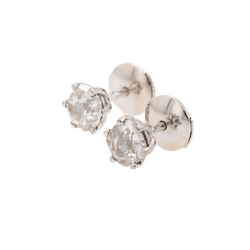 Boucles d'oreilles Puces en or blanc et diamants - Castafiore