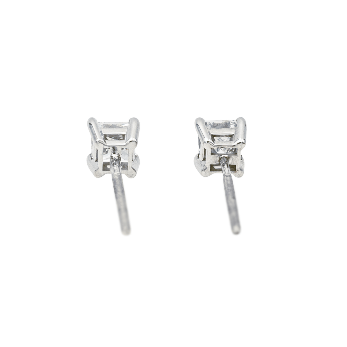 Boucles d'oreilles Puces en or blanc et diamants - Castafiore