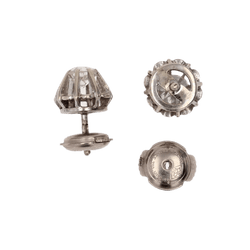 Boucles d'oreilles Puces en or blanc et diamants - Castafiore