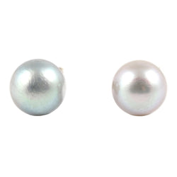 Boucles d'oreilles Puces en or blanc et perles - Castafiore