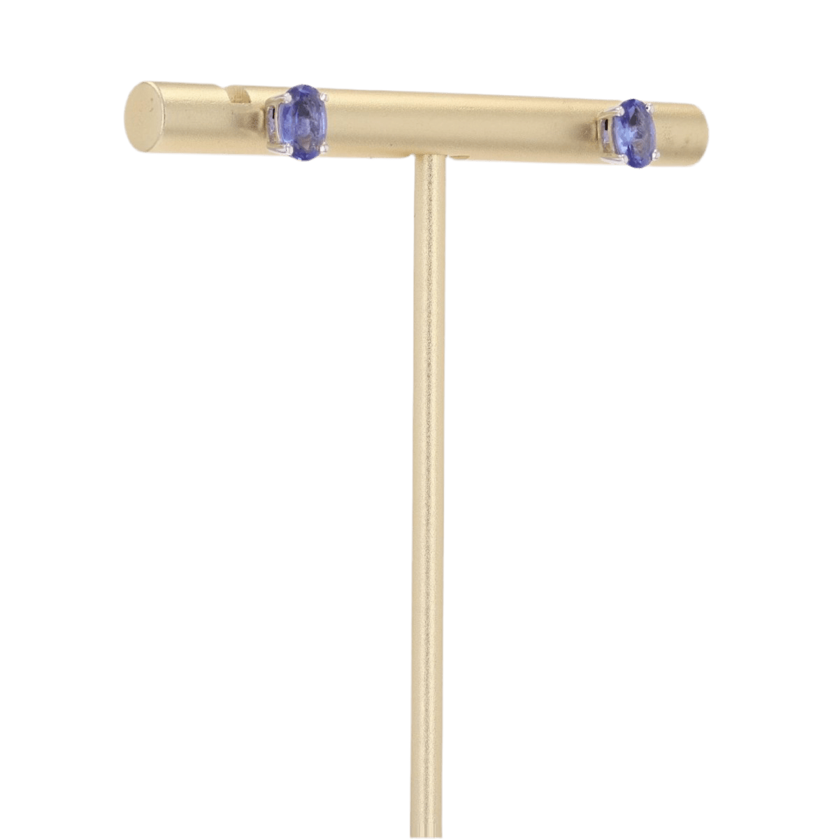 Boucles d'oreilles Puces en or blanc et tanzanites - Castafiore