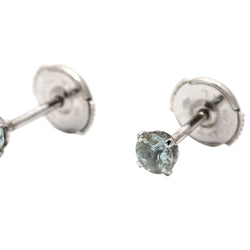 Boucles d'oreilles Puces en or blanc et topazes - Castafiore