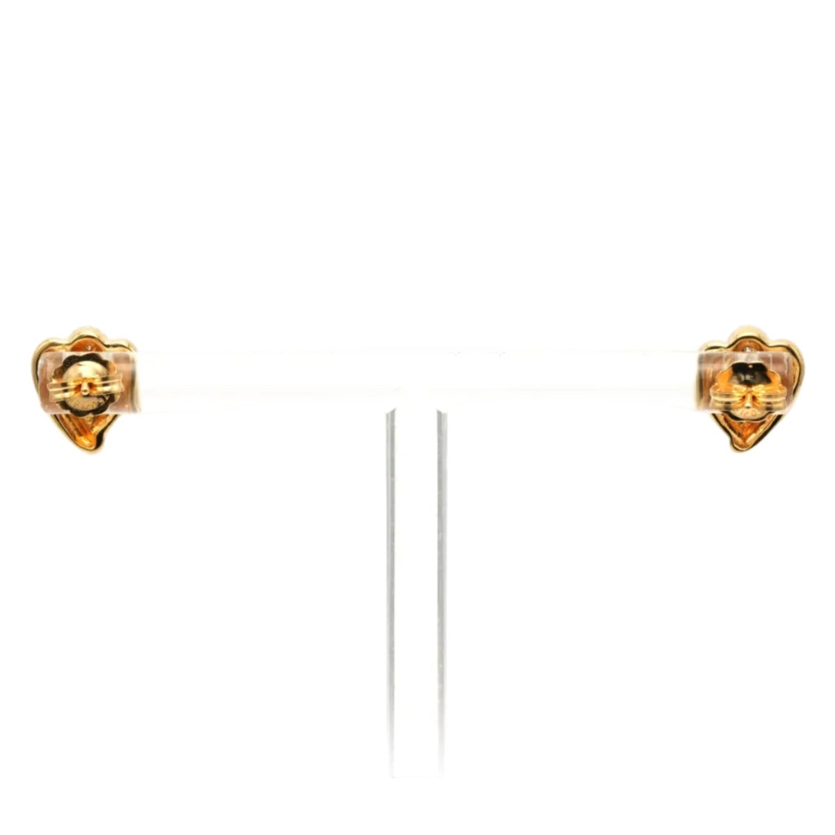 Boucles d'oreilles Puces en or blanc, or jaune et diamants - Castafiore