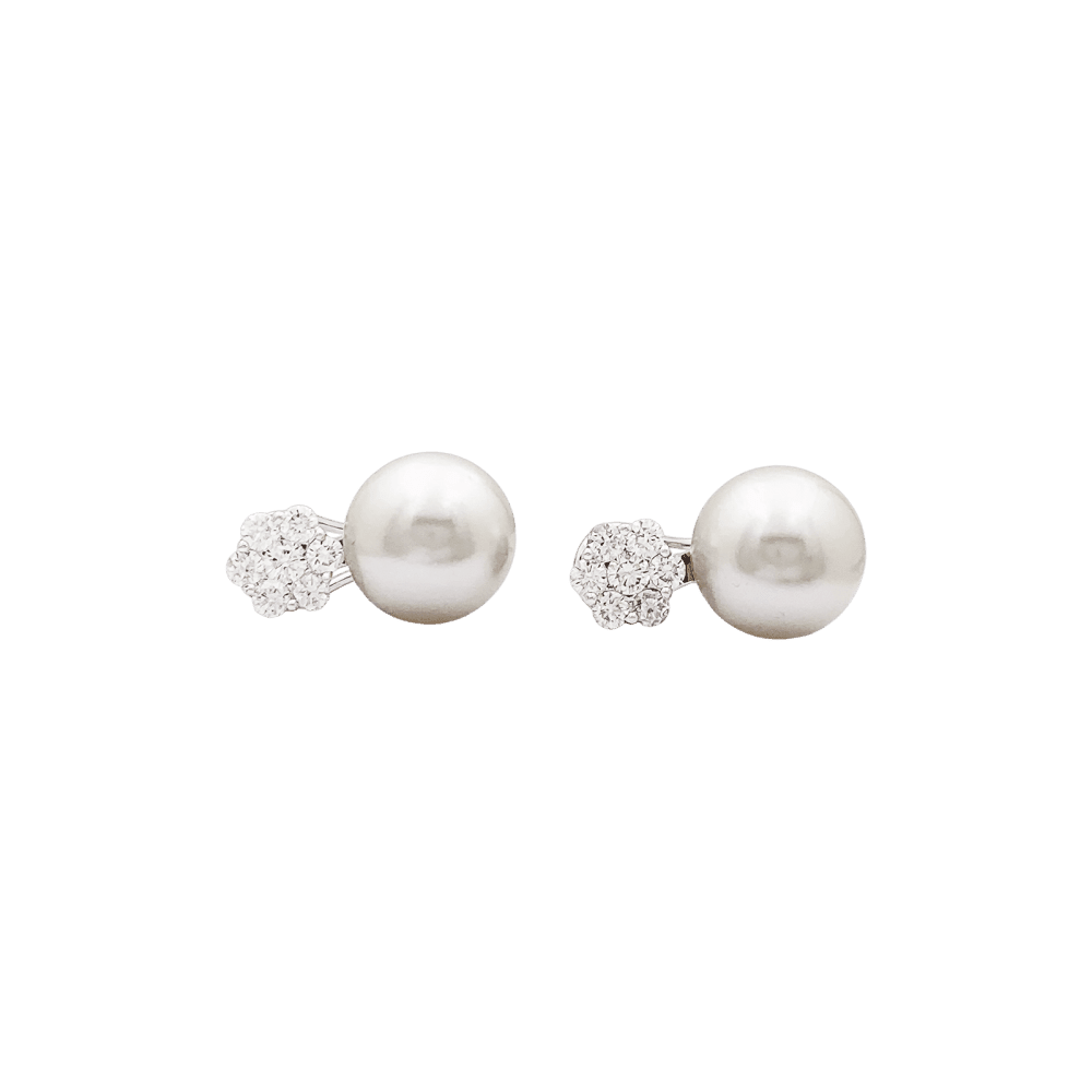 Earrings beads and diamonds.