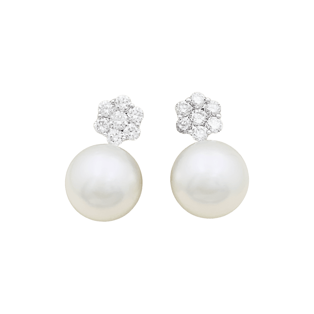 Earrings beads and diamonds.