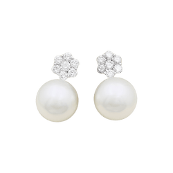 Earrings beads and diamonds.