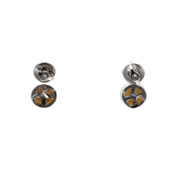 Boucles d'oreilles Puces en or blanc, perles et diamants - Castafiore