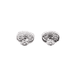 Boucles d'oreilles Puces en or blanc, platine et diamants - Castafiore