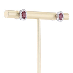 Boucles d'oreilles Puces en or blanc, rubis et diamants - Castafiore