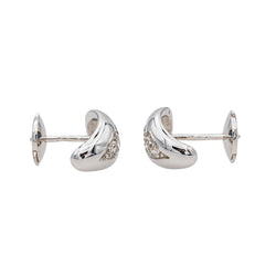 Boucles d'oreilles Puces en or blanc, shapirs et diamants - Castafiore