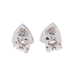 Boucles d'oreilles Puces en or blanc, tanzanites et diamants - Castafiore