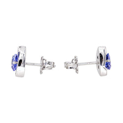 Boucles d'oreilles Puces en or blanc, tanzanites et diamants - Castafiore