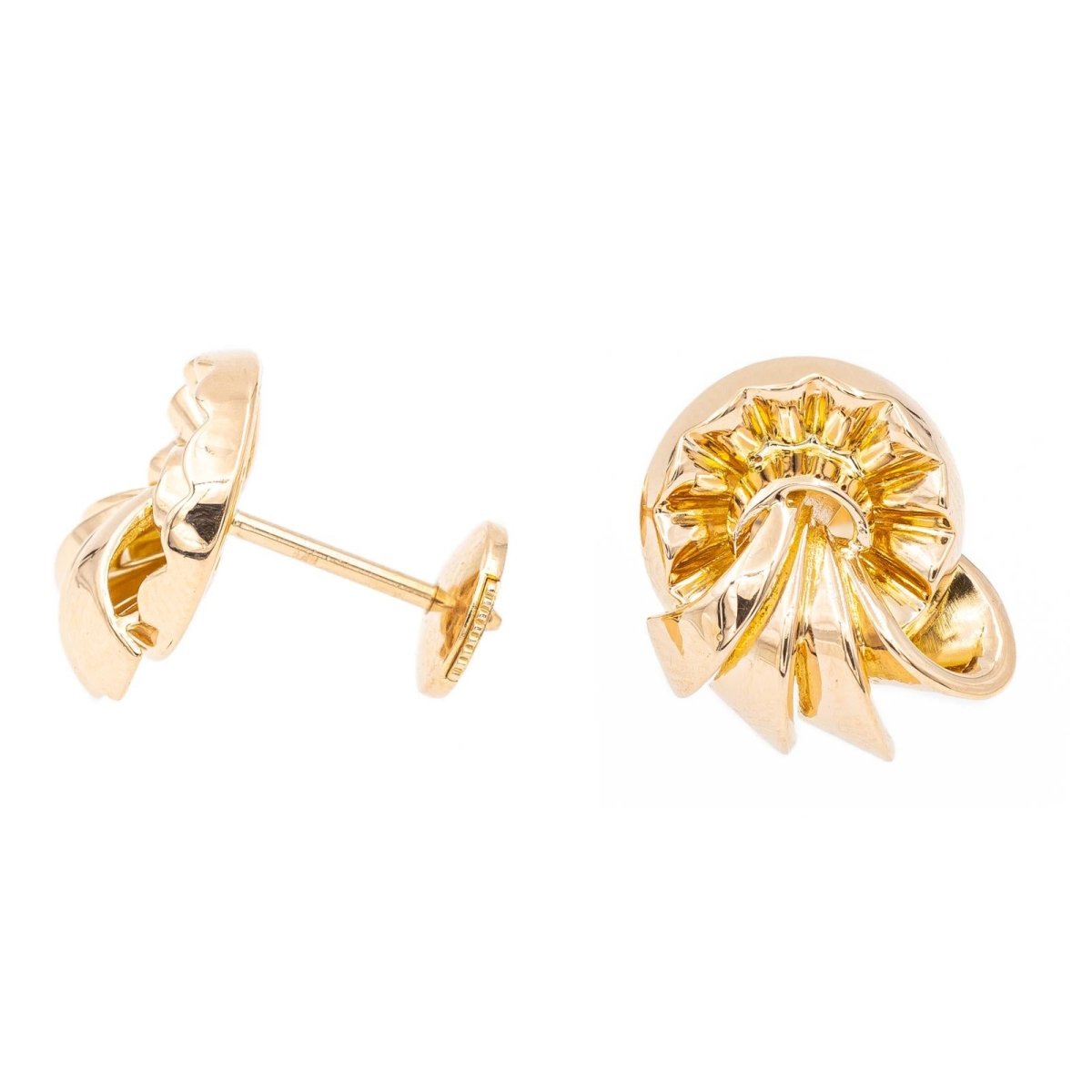 Boucles d'oreilles Puces en or jaune - Castafiore