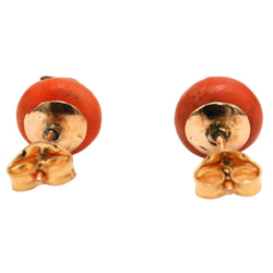 Boucles d'oreilles Puces en or jaune, corail et perles - Castafiore