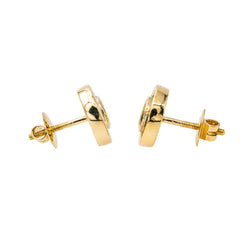 Boucles d'oreilles Puces en or jaune, émeraudes et diamants - Castafiore