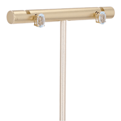 Boucles d'oreilles Puces en or jaune et aigue - marine - Castafiore