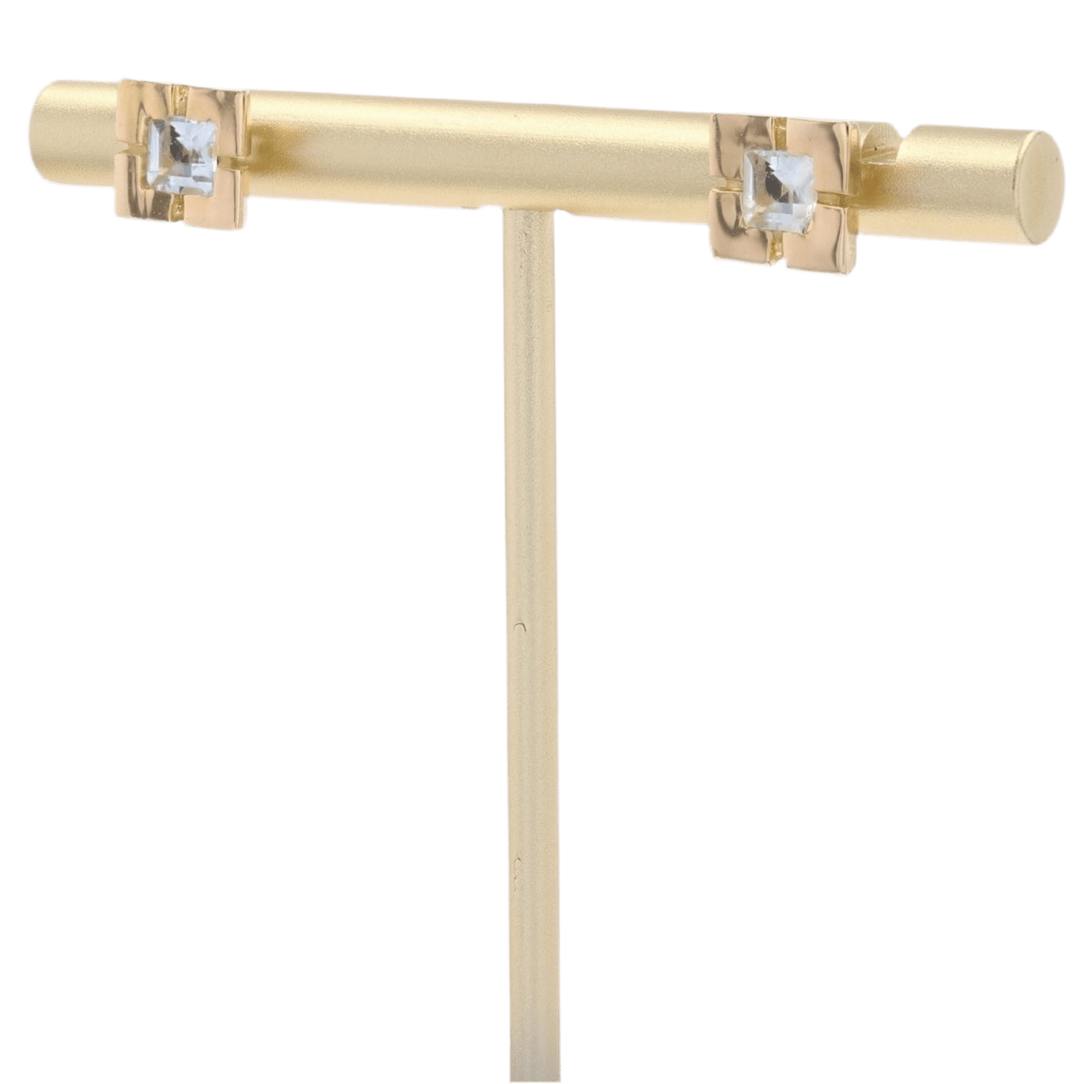 Boucles d'oreilles Puces en or jaune et aigue - marines - Castafiore